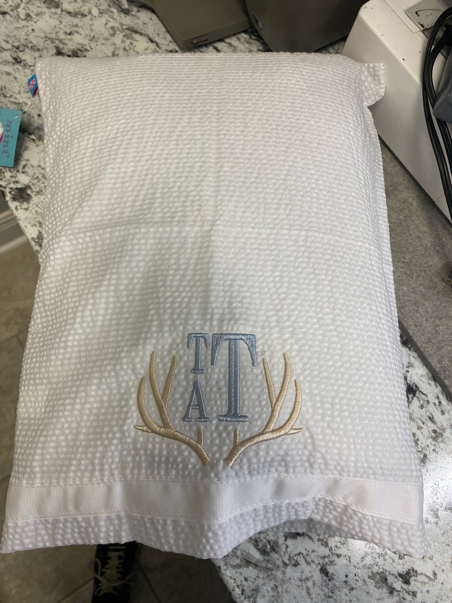 Travel Pillow with Seersucker Pillowcase