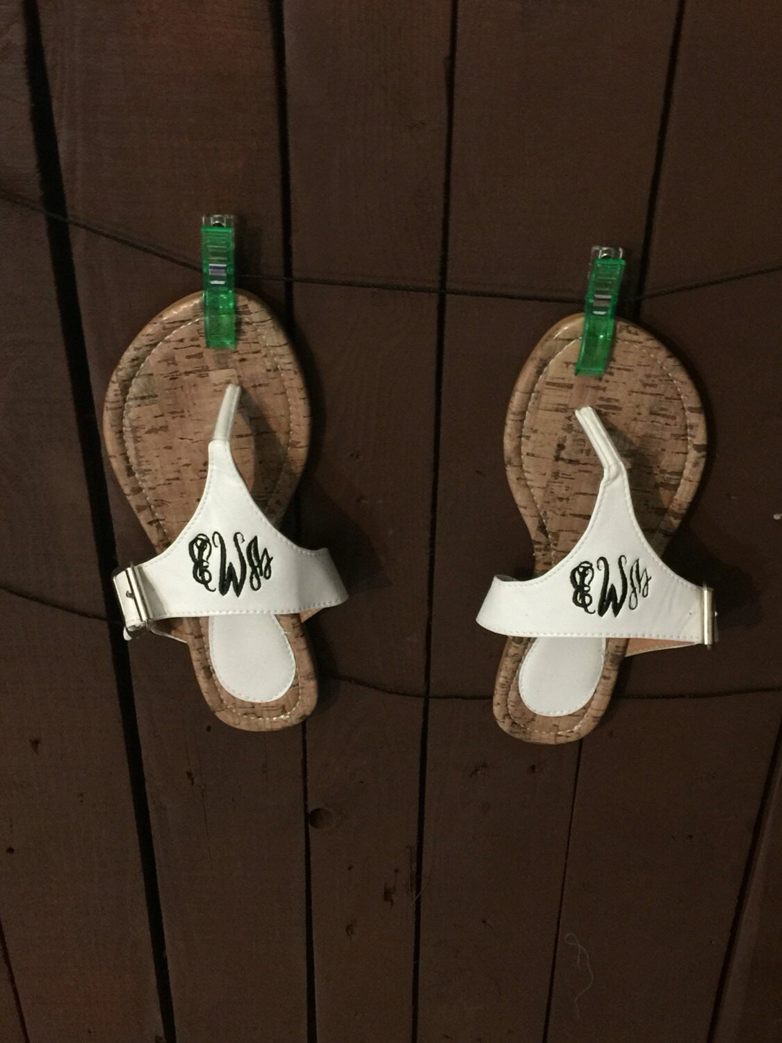 Monogrammed flip flops