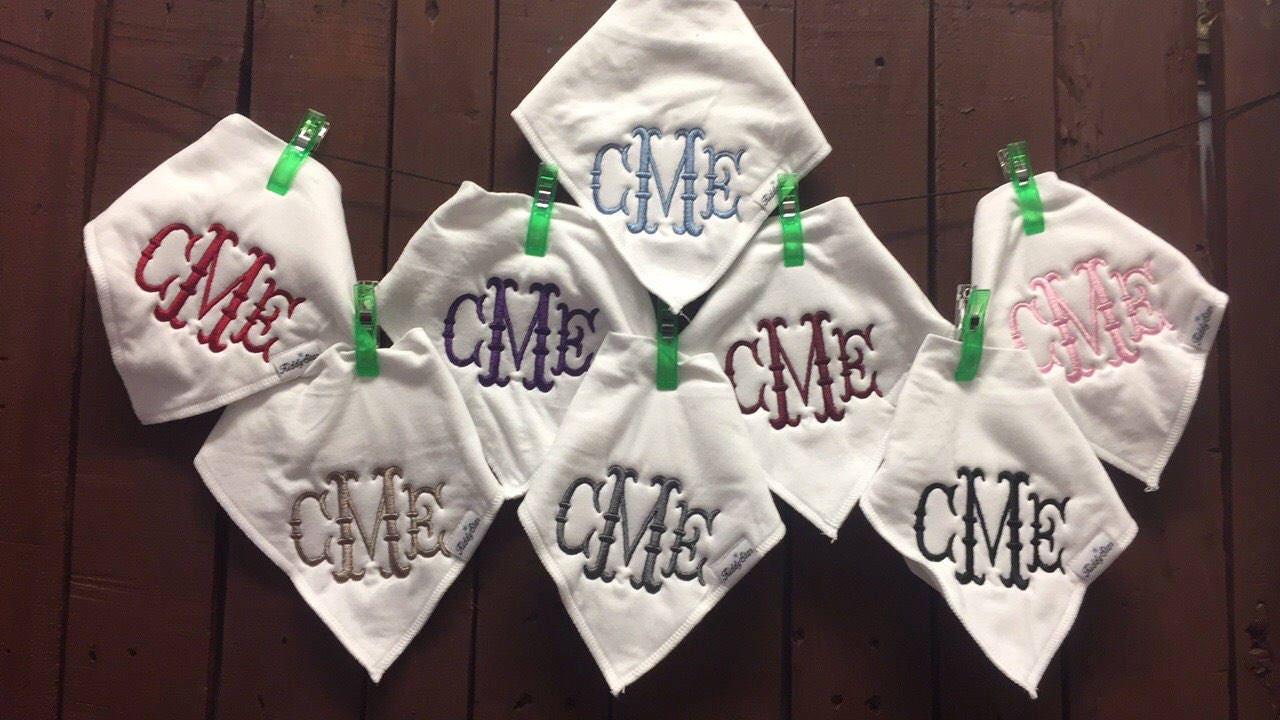 Baby Bandana Bibs with monogram