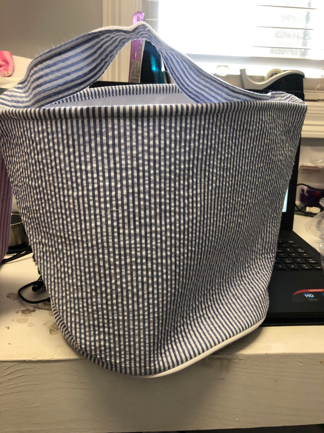Seersucker Easter Buckets - personalized
