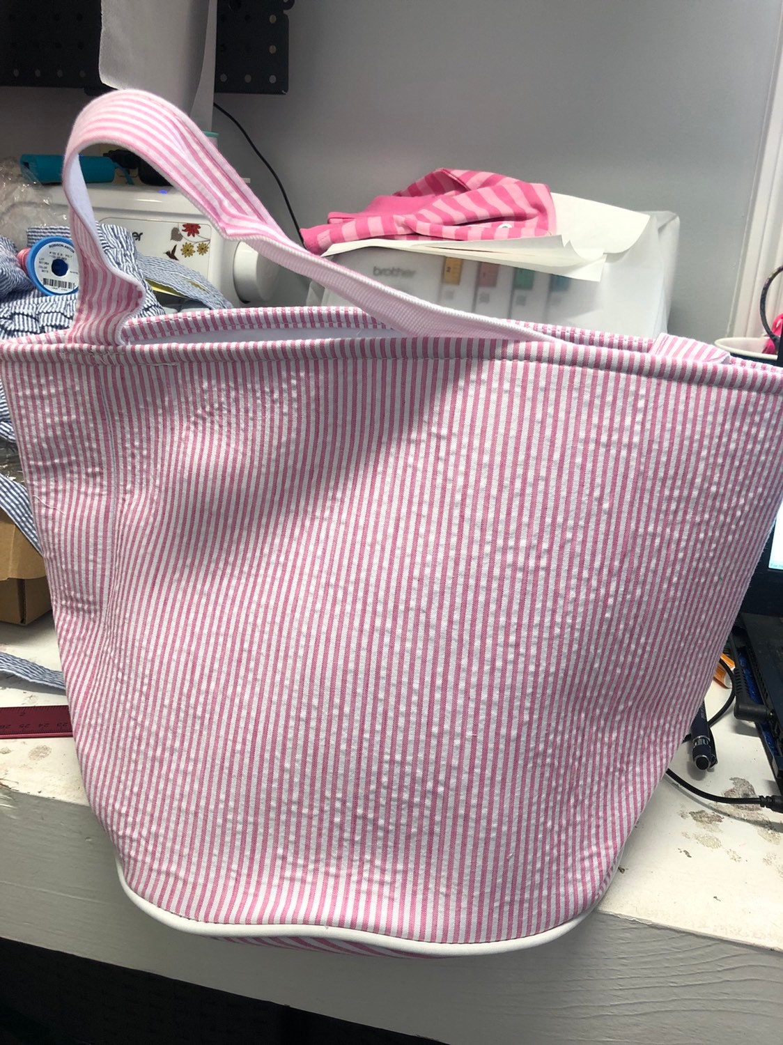 Seersucker Easter Buckets - personalized